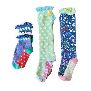 MATILDA JANE Knee High Ruffle Sock Bundle Girls 5-8 S Small 3 Pairs Socks